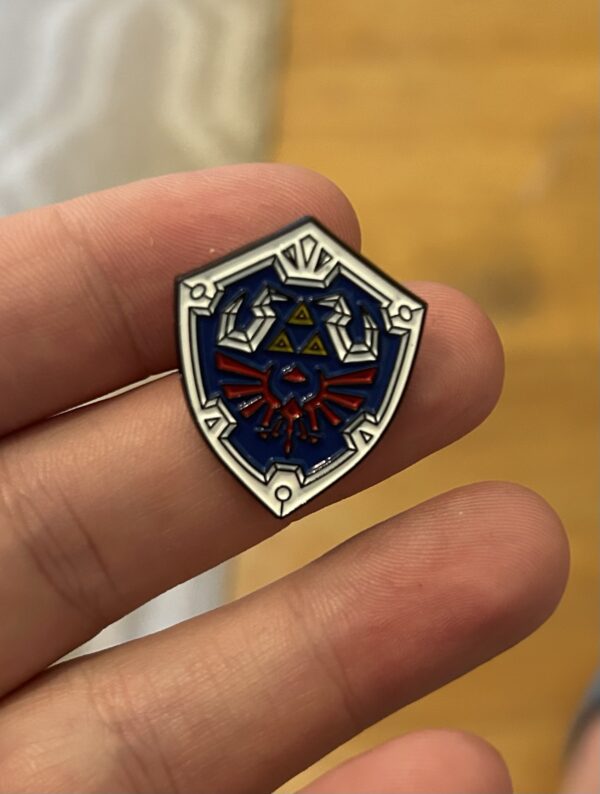 Hyrule Hylian Shield Enamel Pin From Legend of Zelda approx 1”