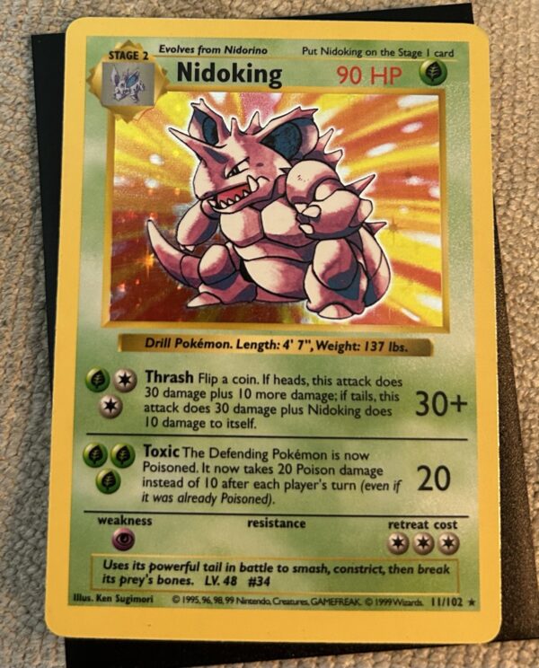 Nidoking #11/102 Shadowless Holo MP Unlimited