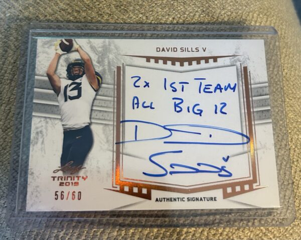 David Sills V 2019 Leaf Trinity Rookie Auto /60 w/custom inscription