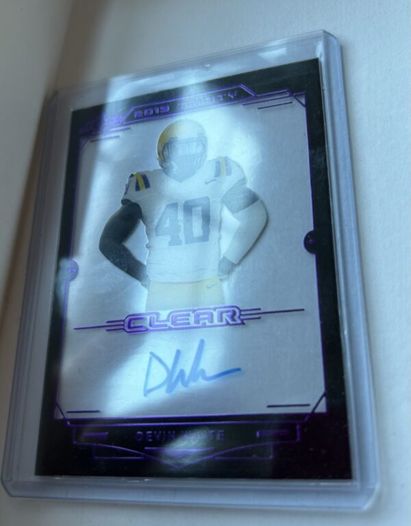 Devin White 2019 Leaf Trinity Clear Auto RC Rookie Card Acetate CA-DW1 - Image 2