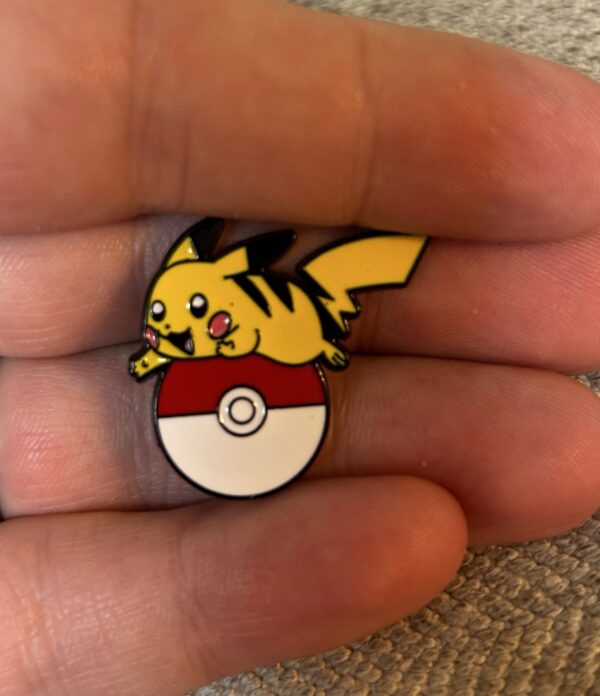 Pikachu on Pokeball 1” Enamel Pin