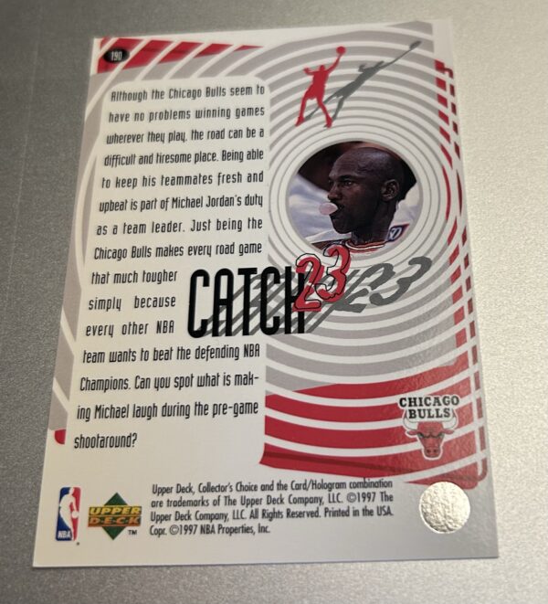 Michael Jordan 1997 Upper Deck Collector’s Choice Catch 23 #190 - Image 2